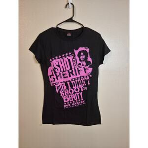 Bob Marley Zion Rootswear "I Shot The Sheriff" T-Shirt - Black/Pink - Size 1X